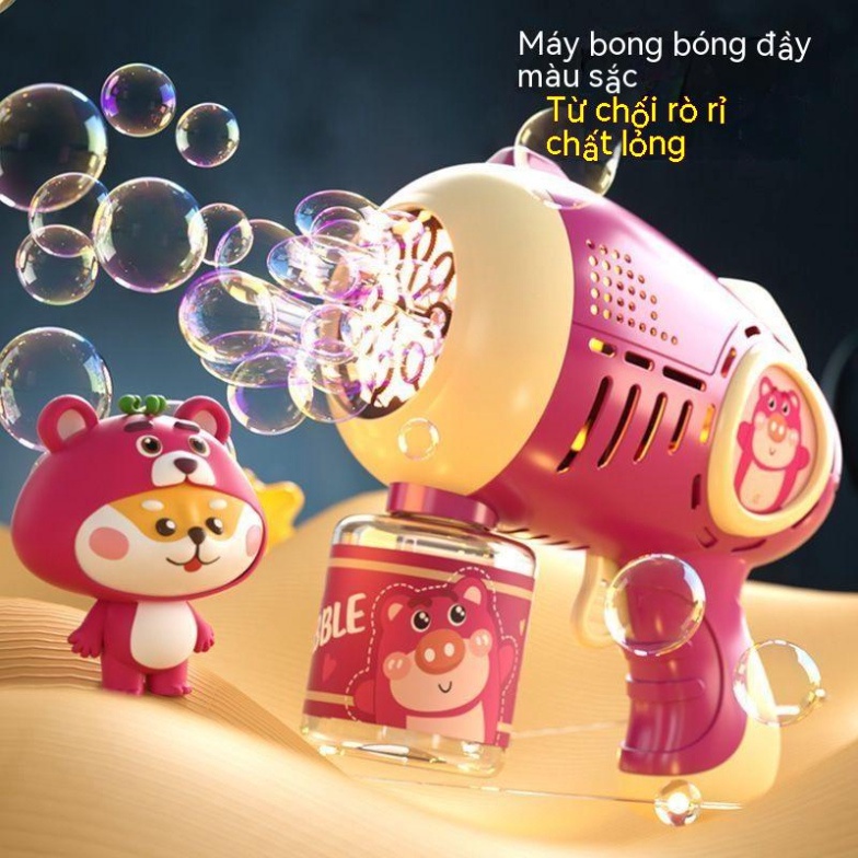Súng Bắn Bong Bóng Gấu Dâu Và Phi Hành Gia - Súng bong bóng xà phòng gấu dâu và phi hành gia cực nhiều bong bóng