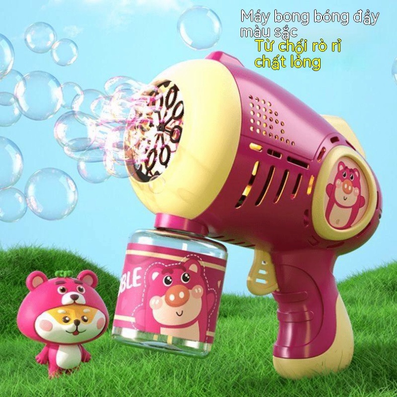 Súng Bắn Bong Bóng Gấu Dâu Và Phi Hành Gia - Súng bong bóng xà phòng gấu dâu và phi hành gia cực nhiều bong bóng