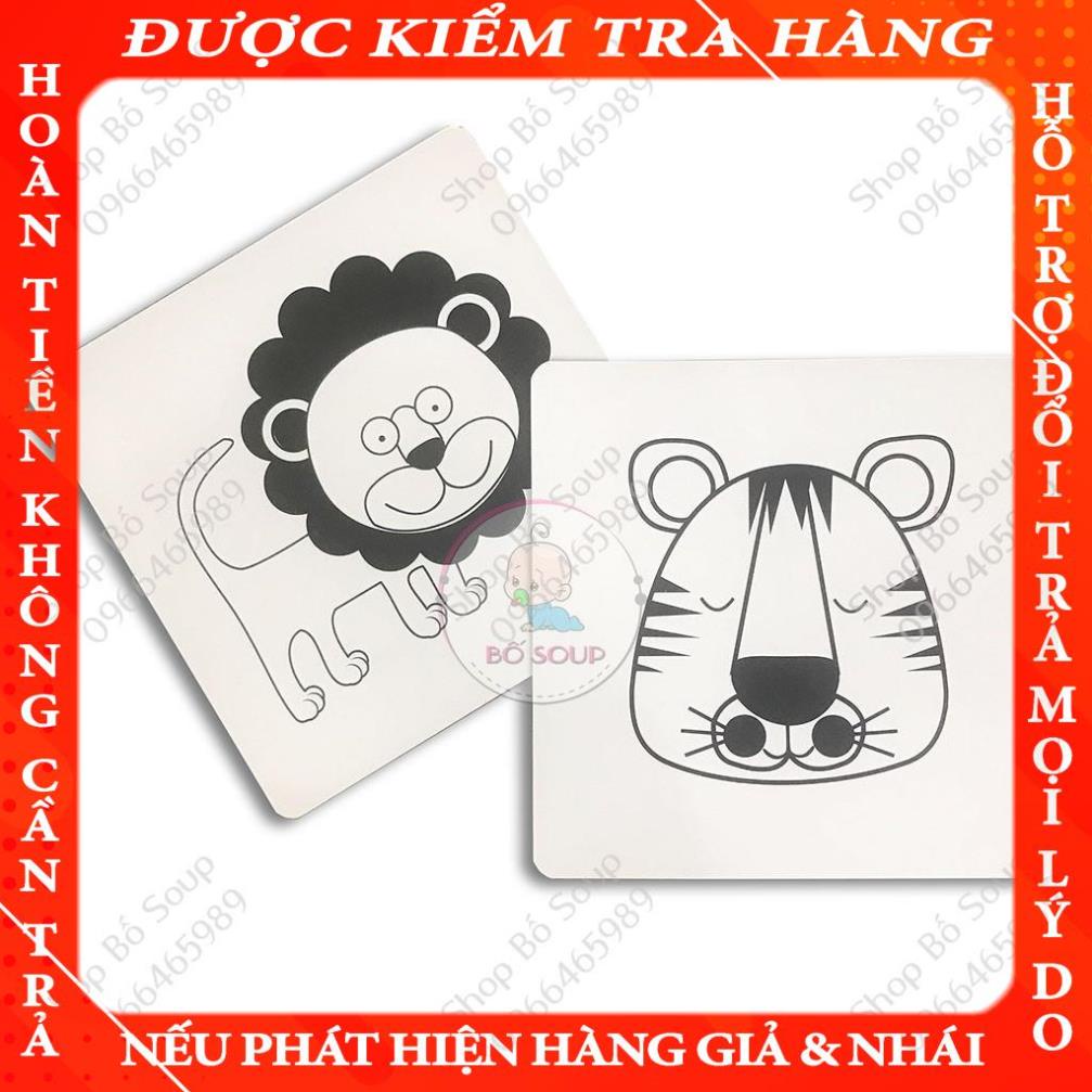 Flashcard cho bé, thẻ học Glenn Doman kích thích thị giác cho trẻ sơ sinh Shop Bố Soup (Thẻ đen trắng)  bichhuyen