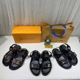 X sandal quai dán l.v đế 2p da mềm êm fullbox bill túi cao cấp