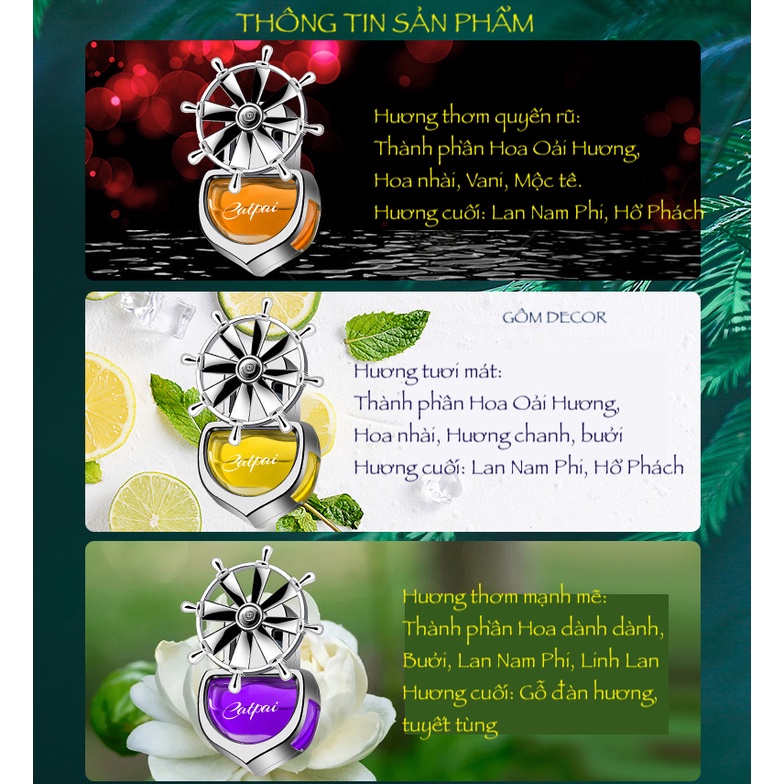 Nước Hoa Catpai xoay cánh theo gió, Cài Cửa Gió Điều Hòa Khuếch Tán Tinh Dầu Khử Mùi Xe Hơi