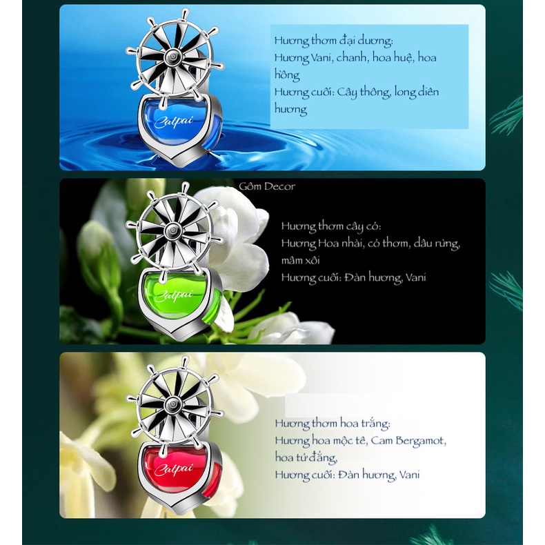 Nước Hoa Catpai xoay cánh theo gió, Cài Cửa Gió Điều Hòa Khuếch Tán Tinh Dầu Khử Mùi Xe Hơi