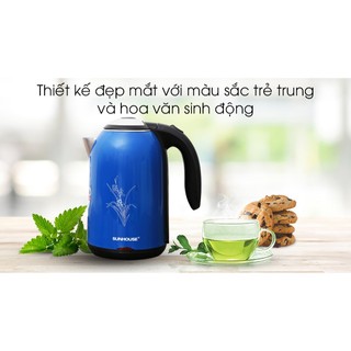 Ấm đun siêu tốc Sunhouse SHD1382B,Dung tích 1.7 lít, Công suất 1800W, Thân ấm gồm 2 lớp, tự ngắt khi nước sôi