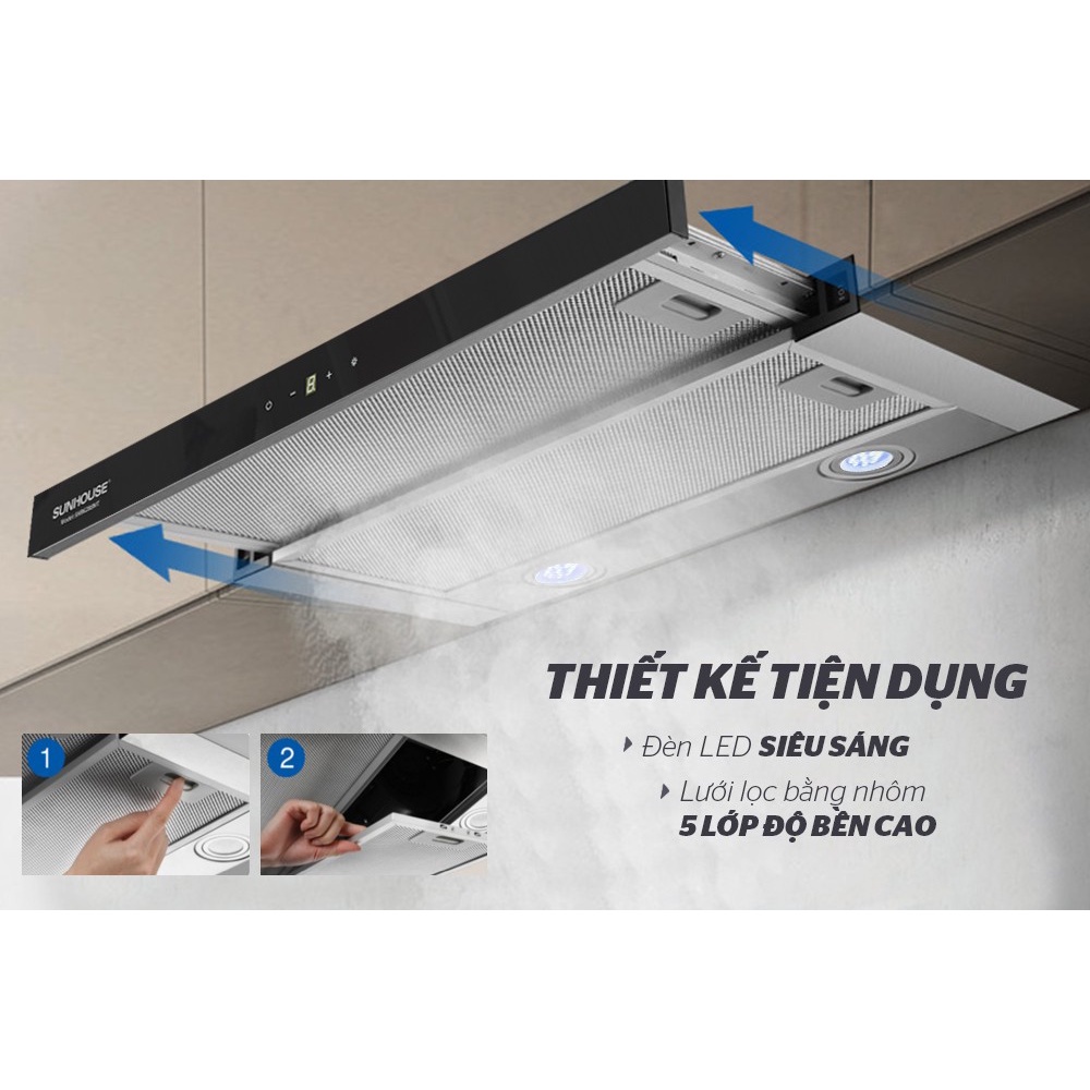 Máy Hút Khử Mùi Âm Tủ Cao Cấp SUNHOUSE SHB6288MT