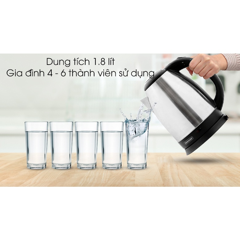 Ấm siêu tốc inox SUNHOUSE SHD1182