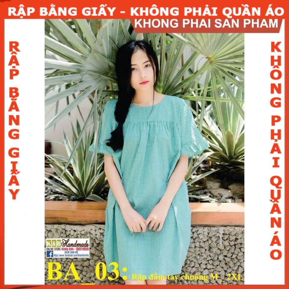 Rập giấy BA03 - rập đầm bầu tay chuông (Bản vẽ) (BẢN VẼ)