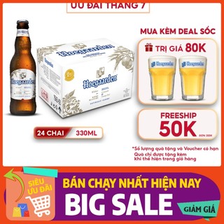 Sale rẻ thùng 24 chai hoegaarden white - bia bỉ chính hiệu lúa mỳ