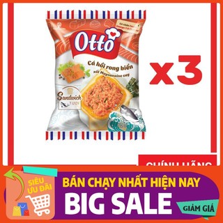 SALE RẺ [DATE SIÊU MỚI] CHÍNH HÃNG Combo 3 Bánh Sandwich tươi Chà Bông Cá Hồi Otto 76g