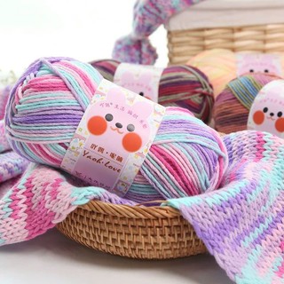 Len Yaoh Wool loang sợi to 3mm cuộn 100g, đan móc khăn áo mũ mềm ấm.