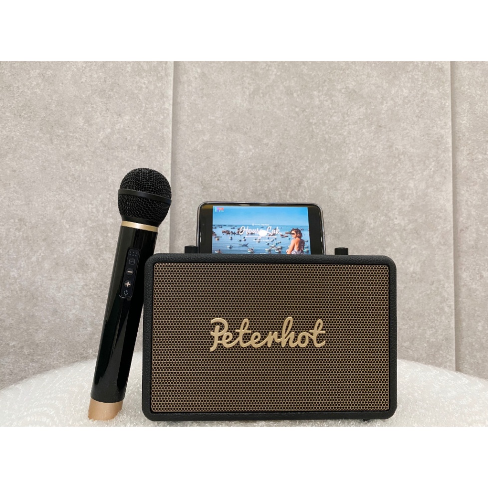 Loa Bluetooth Peterhot A106W bản mới nhất 2023 với âm thanh siêu đỉnh,loa karaoke không dây kèm micro hát siêu hay có BH