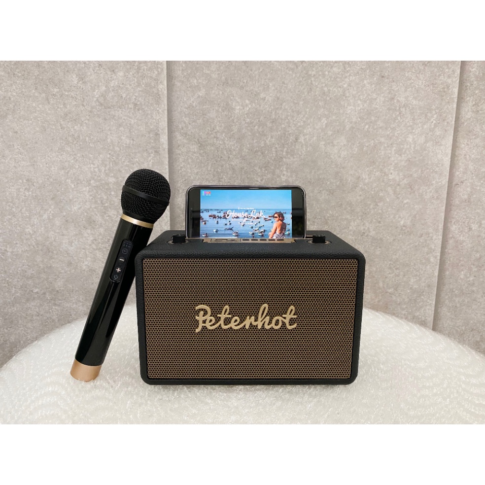 Loa Bluetooth Peterhot A106W bản mới nhất 2023 với âm thanh siêu đỉnh,loa karaoke không dây kèm micro hát siêu hay có BH