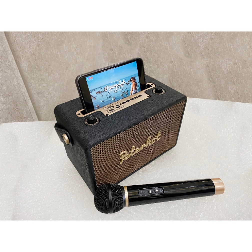 Loa Bluetooth Peterhot A106W bản mới nhất 2023 với âm thanh siêu đỉnh,loa karaoke không dây kèm micro hát siêu hay có BH