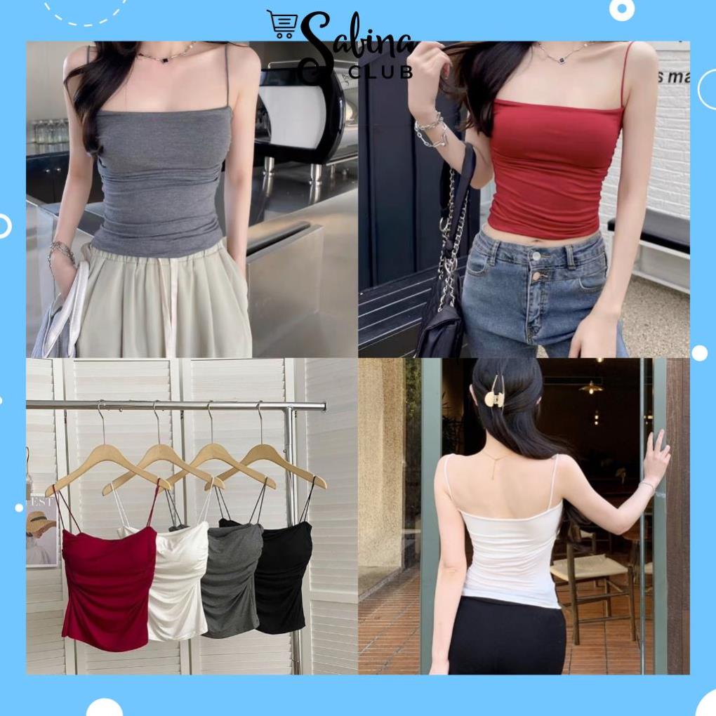 Áo Bra Nữ 2 Dây Mảnh Nhún Eo Kèm Mút Ngực Phong Cách Hàn Siêu Hot 1865 ngocphanminhkhoi