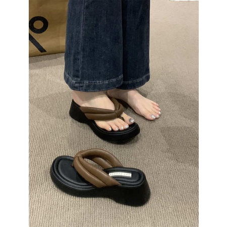 Dép Xỏ Ngón Đế Dày Màu Bạc Phong Cách Mới