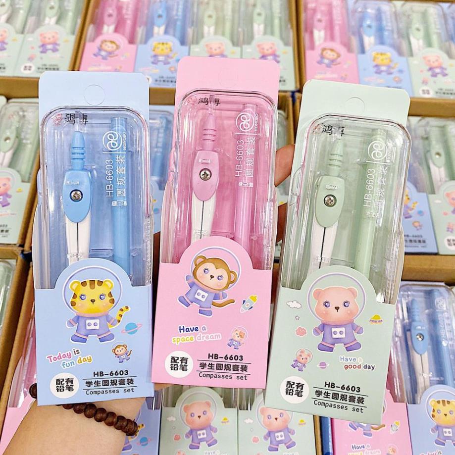 Bộ Compa ngòi 0.5, compa học sinh