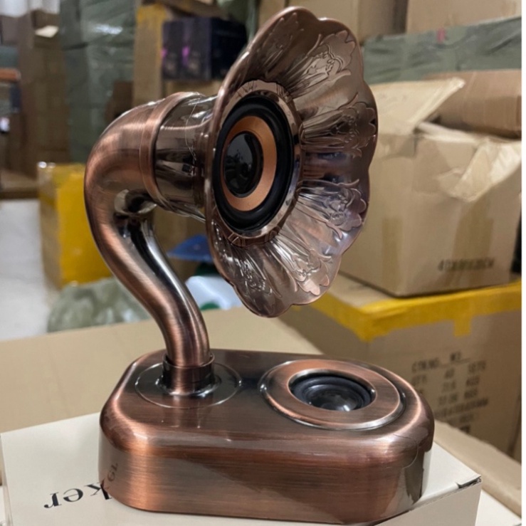Loa bluetooth MK-77 kiểu dáng cổ điển hình loa kèn,loa không dây mini âm thanh hay làm decor không gian phòng đẹp
