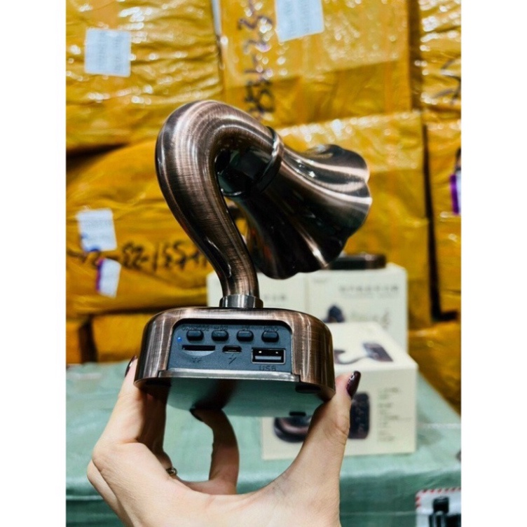 Loa bluetooth MK-77 kiểu dáng cổ điển hình loa kèn,loa không dây mini âm thanh hay làm decor không gian phòng đẹp