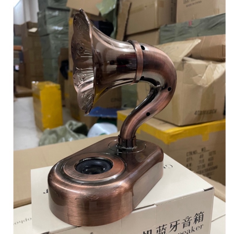 Loa bluetooth MK-77 kiểu dáng cổ điển hình loa kèn,loa không dây mini âm thanh hay làm decor không gian phòng đẹp