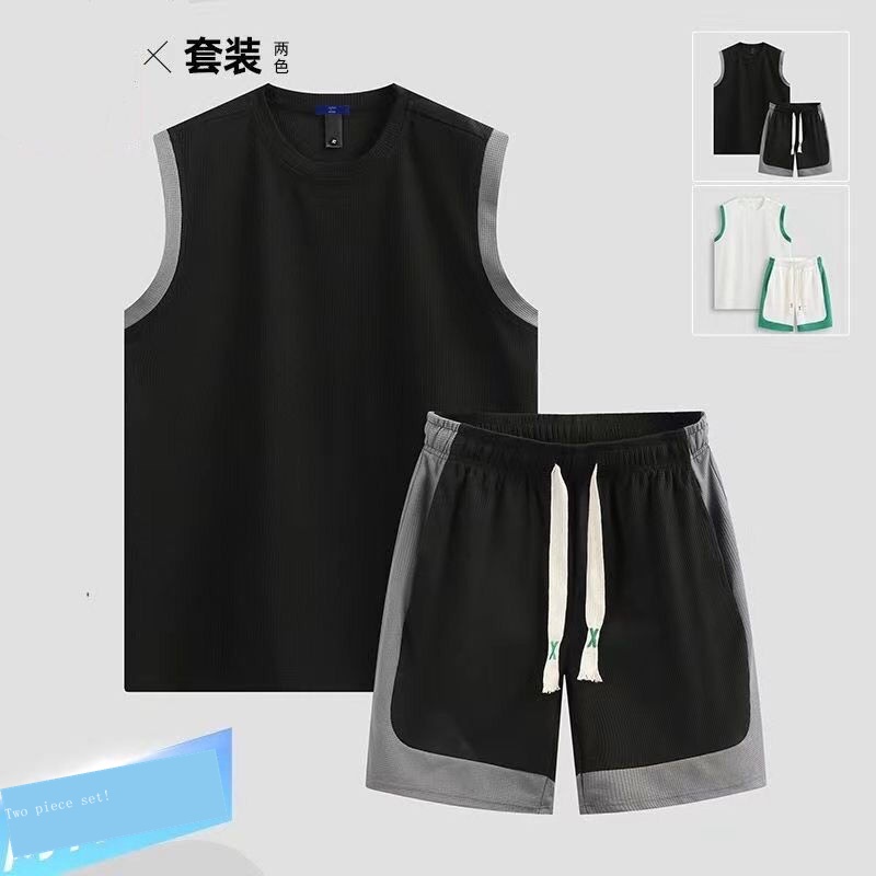 Hàng Có Sẵn!Set Đồ Thể Thao Phối Áo Ba Lỗ Vải Lụa Mát Thời Trang Hè Cá Tính Cho Nam