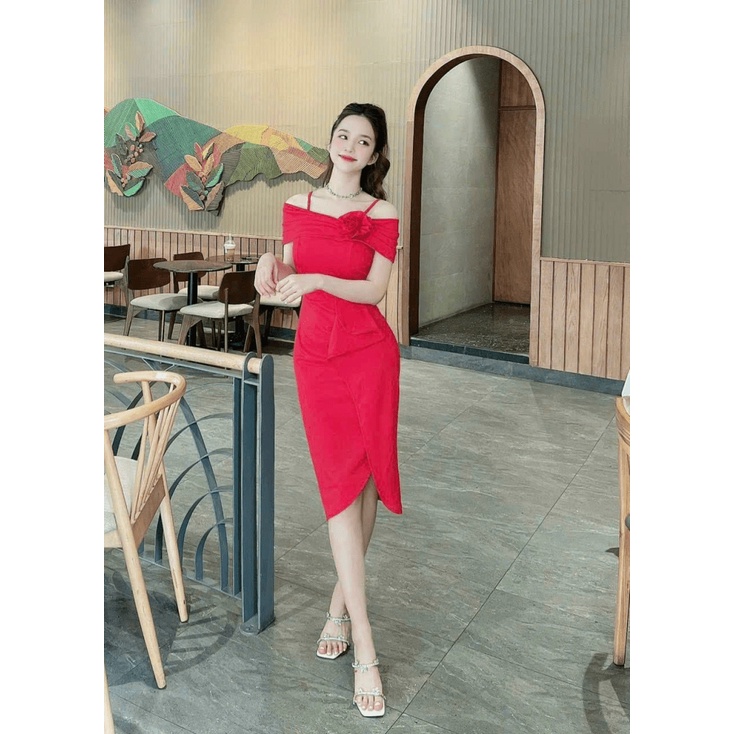 ĐẦM BODY DỰ TIỆC KẾT HOA DÁNG XINH THIẾT KẾ QUYẾN RŨ SANG CHẢNH THỜI TRANG CHỊ EM LANA FASHION