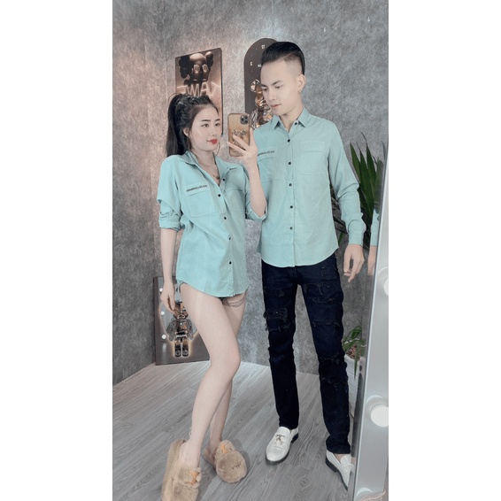 (HCM) ÁO SƠ MI NAM NỮ DÀI TAY THỜI TRANG MỚI THIẾT KẾ SIÊU HOT CHO CÁC CẶP ĐOI LANA FASHION