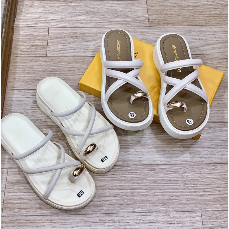 dép xỏ ngón dây đan chéo đế bằng 3 cm siêu nhẹ hót mới nhất của năm