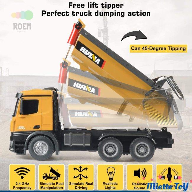 Rc Car 1/14 Xe Tải Xe Ủi Kim Loại Sạc Rtr Xe Tải Xe Công Trình Đồ Chơi Trẻ Em