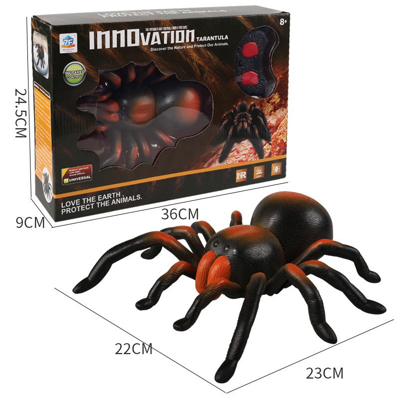 Thú vị và vui nhộn điều khiển từ xa hồng ngoại nhện đồ chơi đáng sợ khó Halloween mô phỏng cao tóc dính tarantula