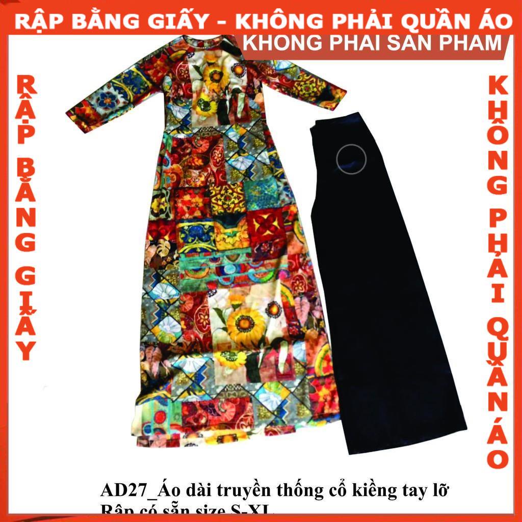 Rập giấy A0  - áo dài cổ kiềng AD27