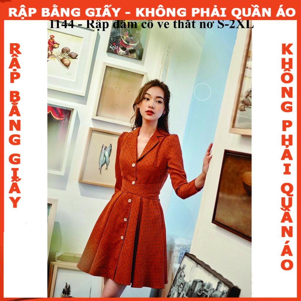 Rập đầm cổ ve thắt nơ mã 1144 - giấy A0 (BẢN VẼ)