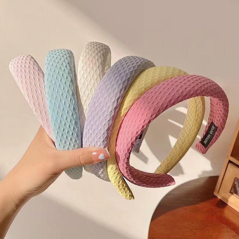 Cài Tóc Xốp Dày Bản To Màu Trơn - CAI1319 - BCorner