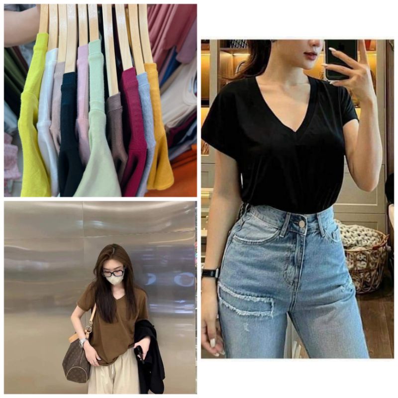 ÁO THUN TANGKWA THÁI LAN CỔ TIM CHẤT THUN LẠNH[ SẴN SHIP]