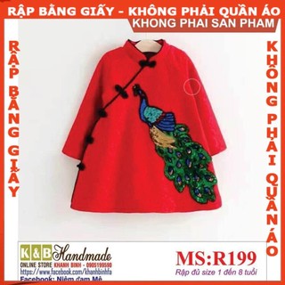 Rập sườn xám tay dài cho bé - rập giấy a0 mã r199