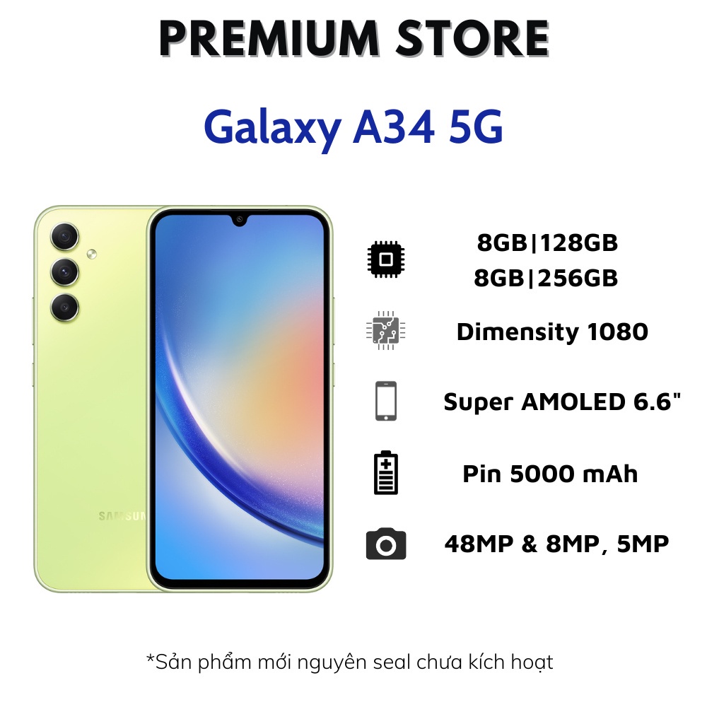 SALE HOT Điện Thoại Samsung Galaxy A34 5G - Hàng Chính Hãng - Không Hỗ Trợ Đồng Kiểm