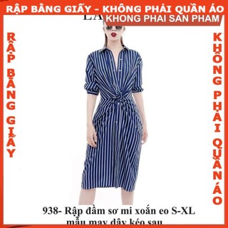 Rập đầm sơ mi xoắn eo - rập giấy mã 938