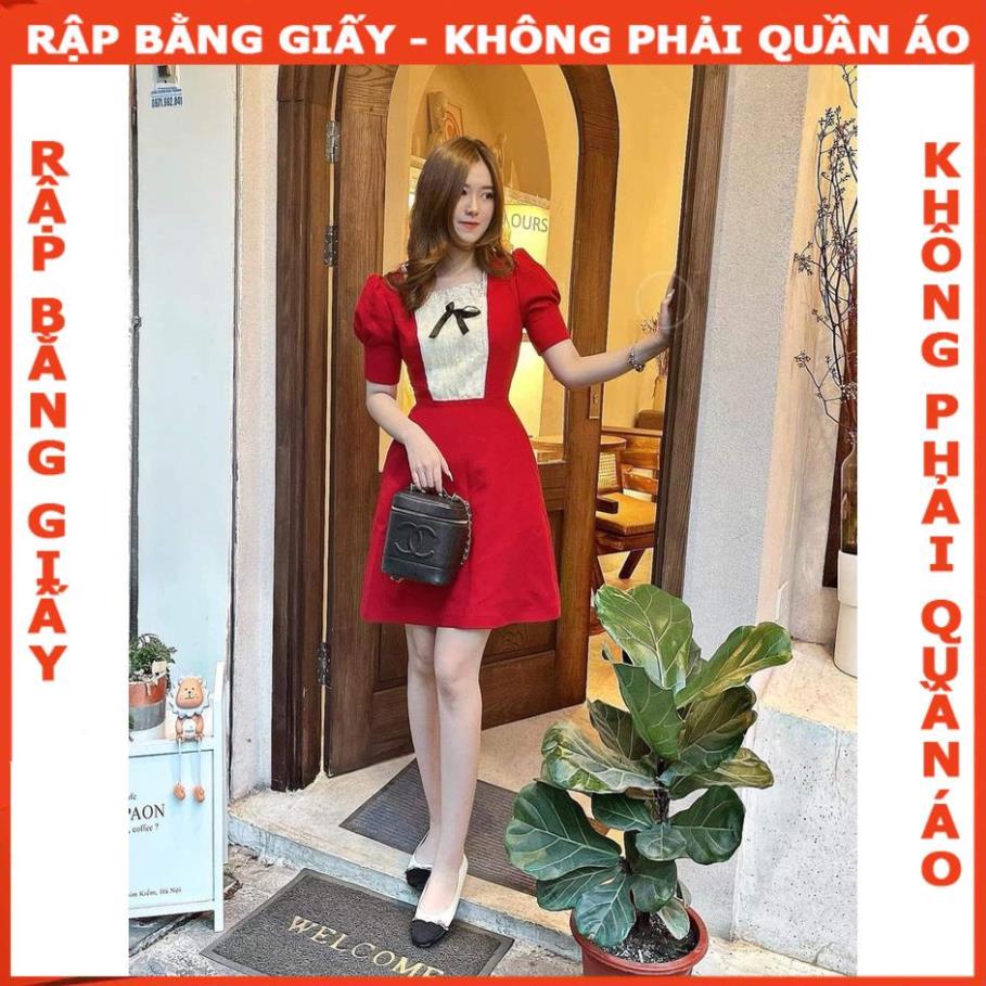 Rập giấy A0 mã 1412 - đầm phối ren cổ vuông