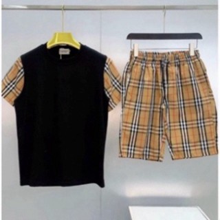  ! ' Đồ bộ quần áo hè nam cộc tay phối BBR cực hót Tay Kẻ Vàng unisex nam nữ form rộng oversize chất liệu Cotton ' ! 