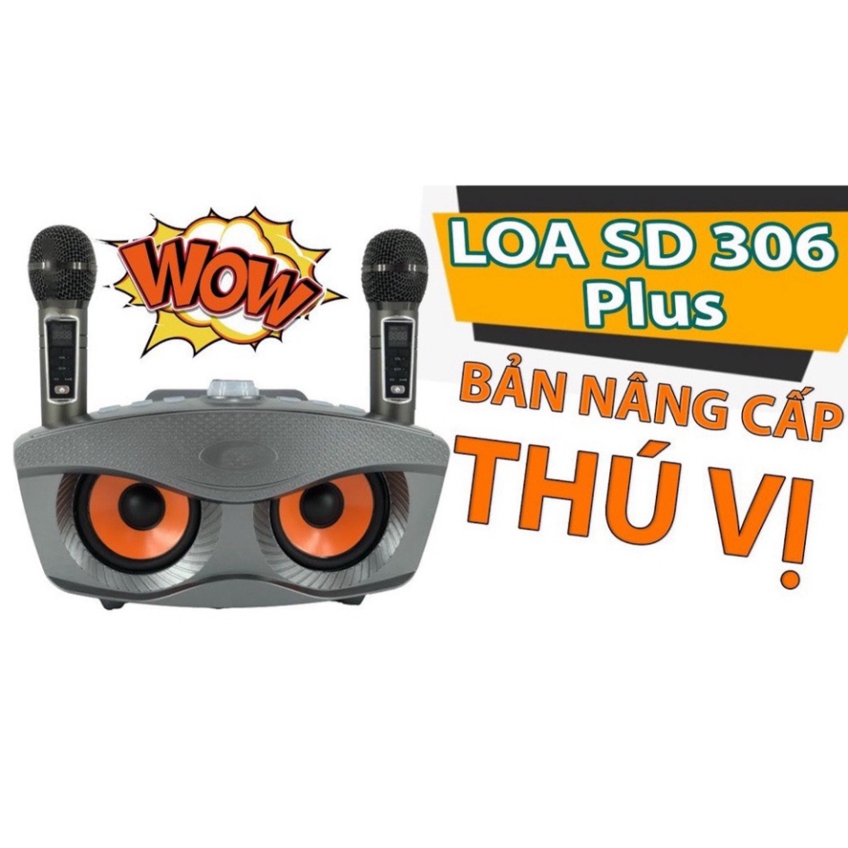 Loa karaoke bluetooth SD 306 Plus âm thanh chất lượng đỉnh cao,loa không dây kèm 2 micro hát song ca nhạc hay bass chuẩn