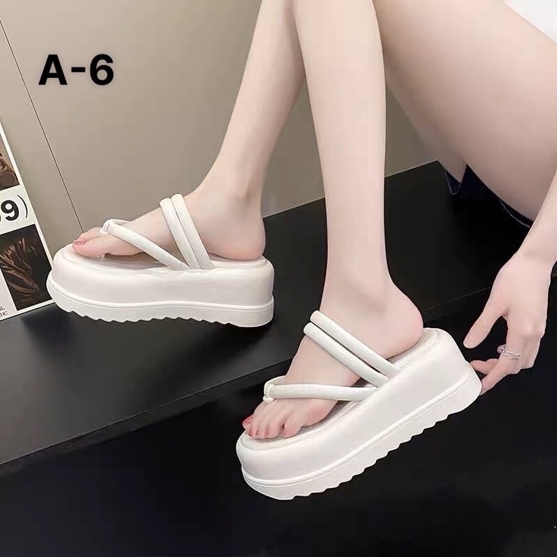 Mã A6 dép xỏ ngón nữ đế cao 6p hàng qc fullbox êm chân