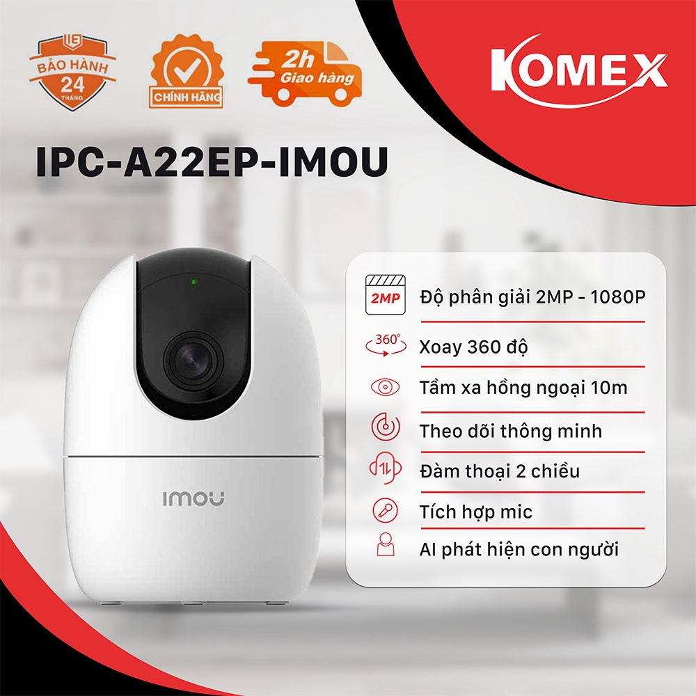 Sale rẻ nhất Camera wifi trong nhà imou ranger 2 A42 4M đàm thoại 2 chiều có cảnh báo chuyển động và còi báo hú hàng chí