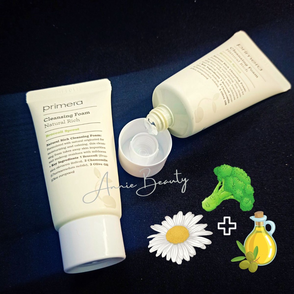 Sữa rửa mặt làm sạch, giữ ẩm, làm dịu da Primera Cleansing Foam Natural Rich Broccoli Sprout 30ml từ thành phần thực vật