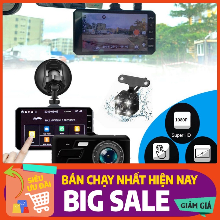 Sale rẻ nhất Camera Hành Trình Kép Trước Sau Dual Lens Dành Cho Ô Tô V10 Hỗ Trợ Full HD 1080P - Tích Hợp Màn Hình Cảm Ứn