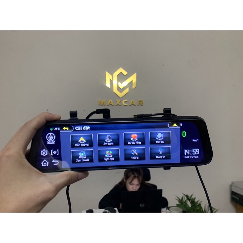SALE rẻ CAMERA HÀNH TRÌNH GƯƠNG MX10 PRO CẢNH BÁO DẪN ĐƯỜNG VIETMAP S2  chính hãng  MAXCAR