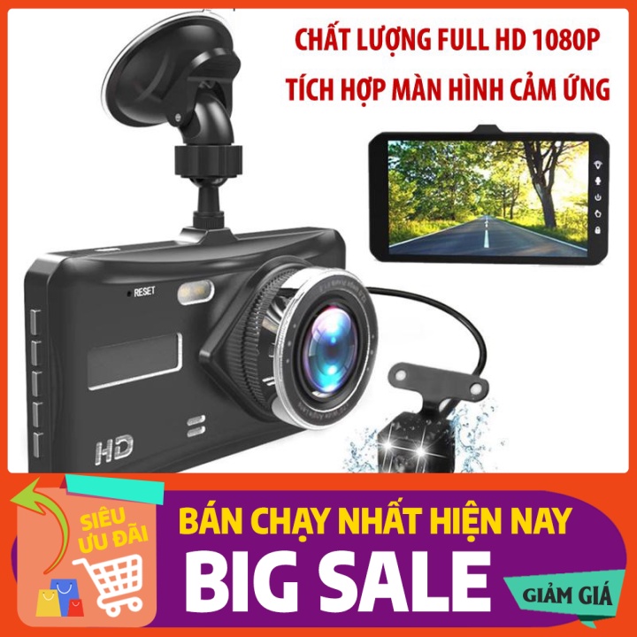 Sale rẻ nhất Camera hành trình kép trước sau Dual Lens dành cho ô tô hỗ trợ full HD - tích hợp màn hình LCD cỡ lớn (đen)