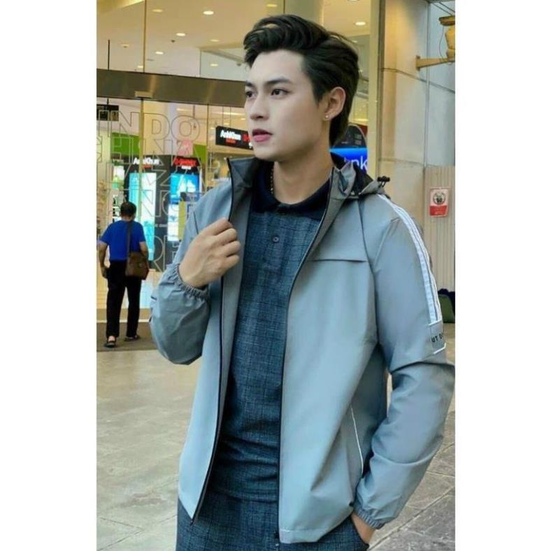 Áo Gió Nam, Áo Gió Thể Thao Vải Tráng Bạc 3 Sọc Chống Thấm Nước - Hinu Official