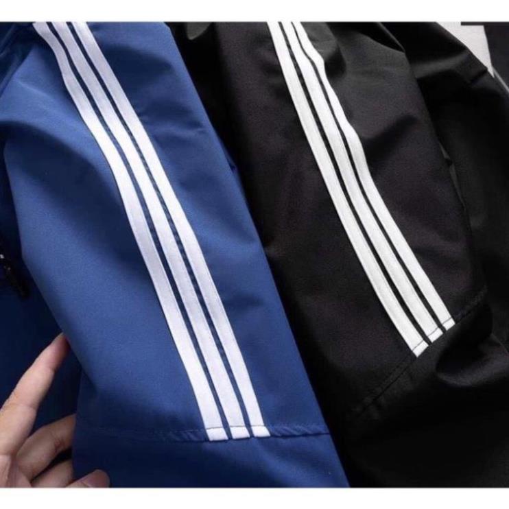 Áo Gió Nam, Áo Gió Thể Thao Vải Tráng Bạc 3 Sọc Chống Thấm Nước - Hinu Official