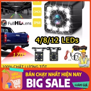 Sale rẻ nhất Camera lùi 8LED/12LED Đèn hậu xe biển kiểm được cắm vào camera góc rộng phía sau tầm nhìn ban đêm chống thấ
