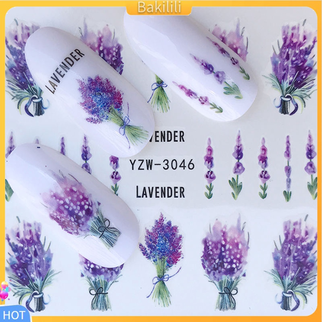 Sticker Dán Móng Tay Chuyển Nước Nhiều Kiểu Dáng Họa Tiết Hoa Tự Dính