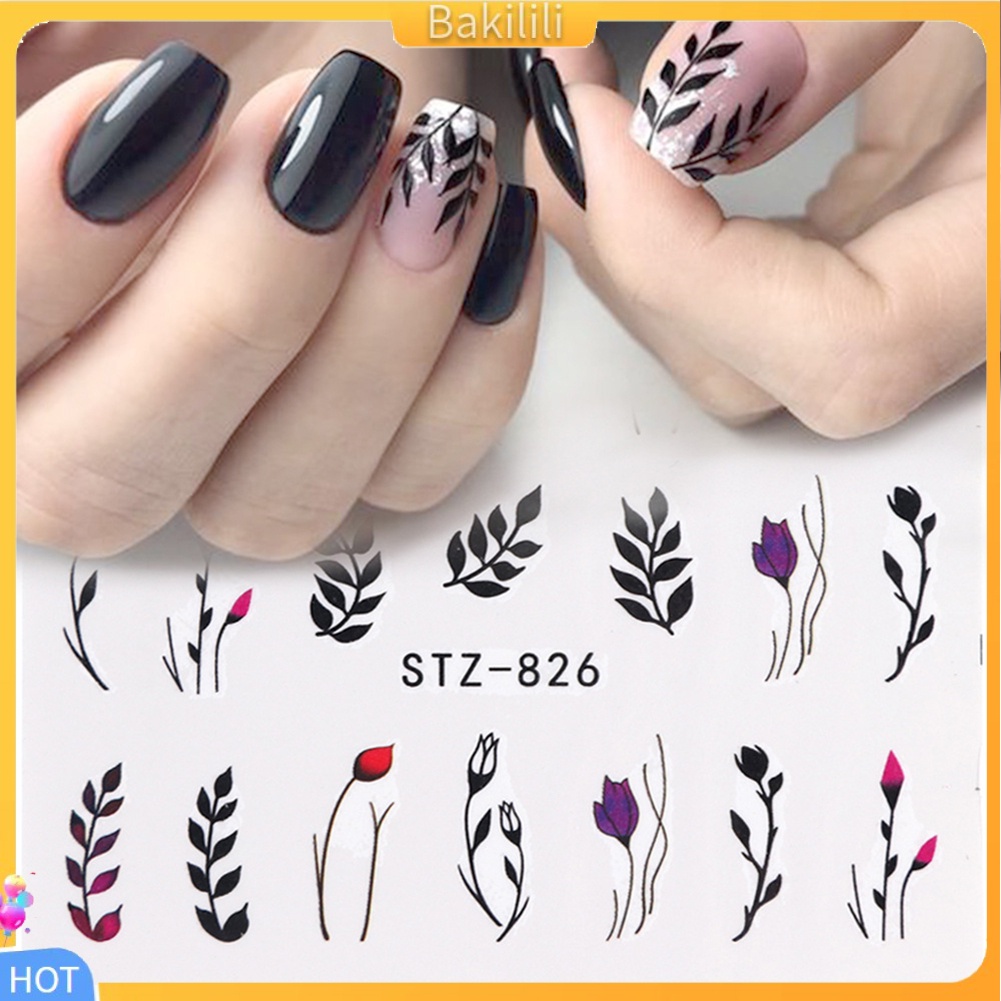 Miếng dán móng trang trí hình hoa lá/ động vật 3D DIY