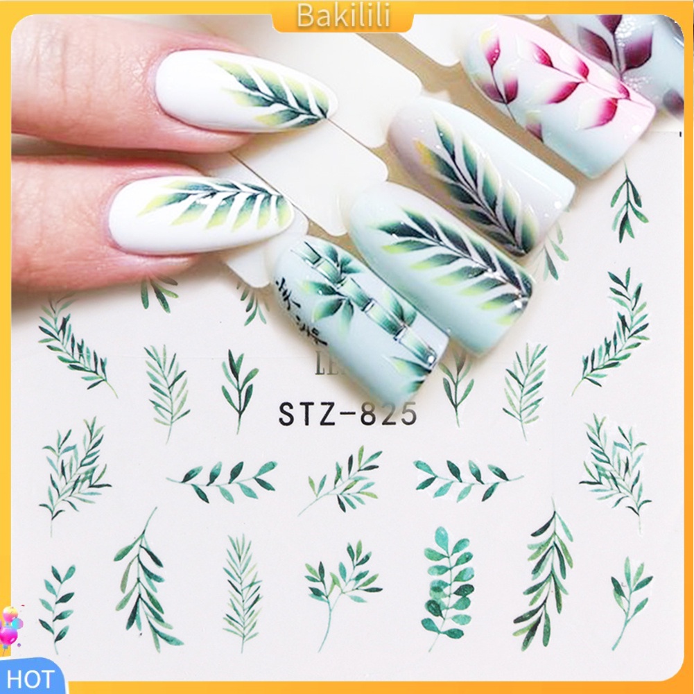 Miếng dán móng trang trí hình hoa lá/ động vật 3D DIY